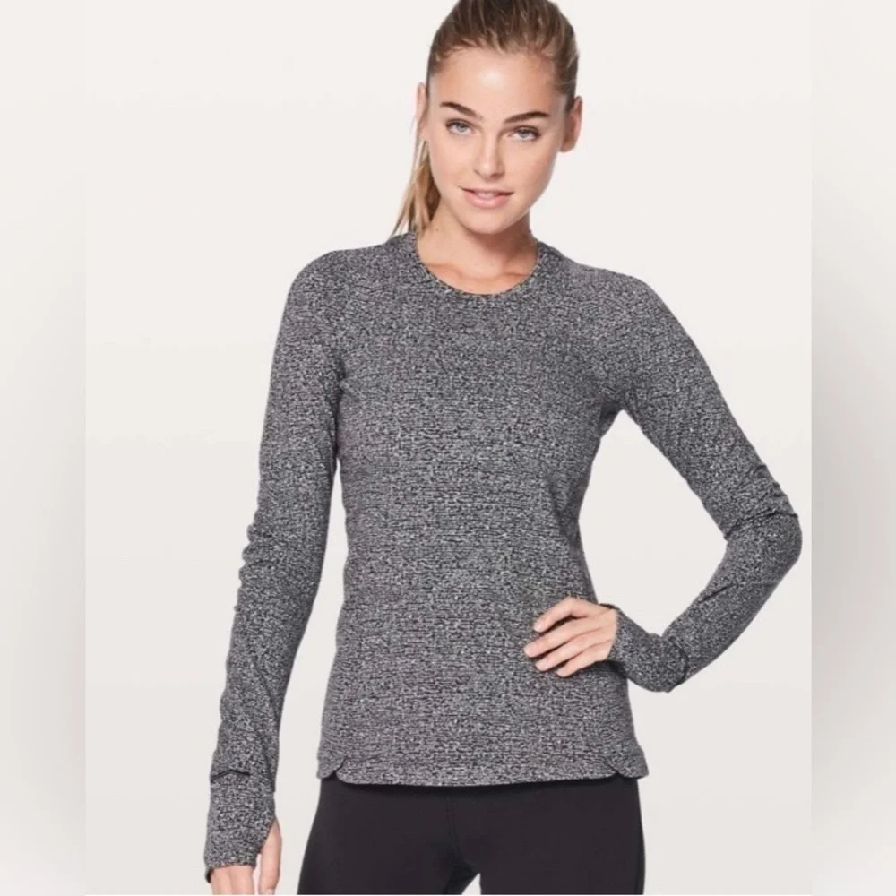 Lululemon Top Women’s 6 Runderful Long Sleeve Reconnect Jacquard Running Luon